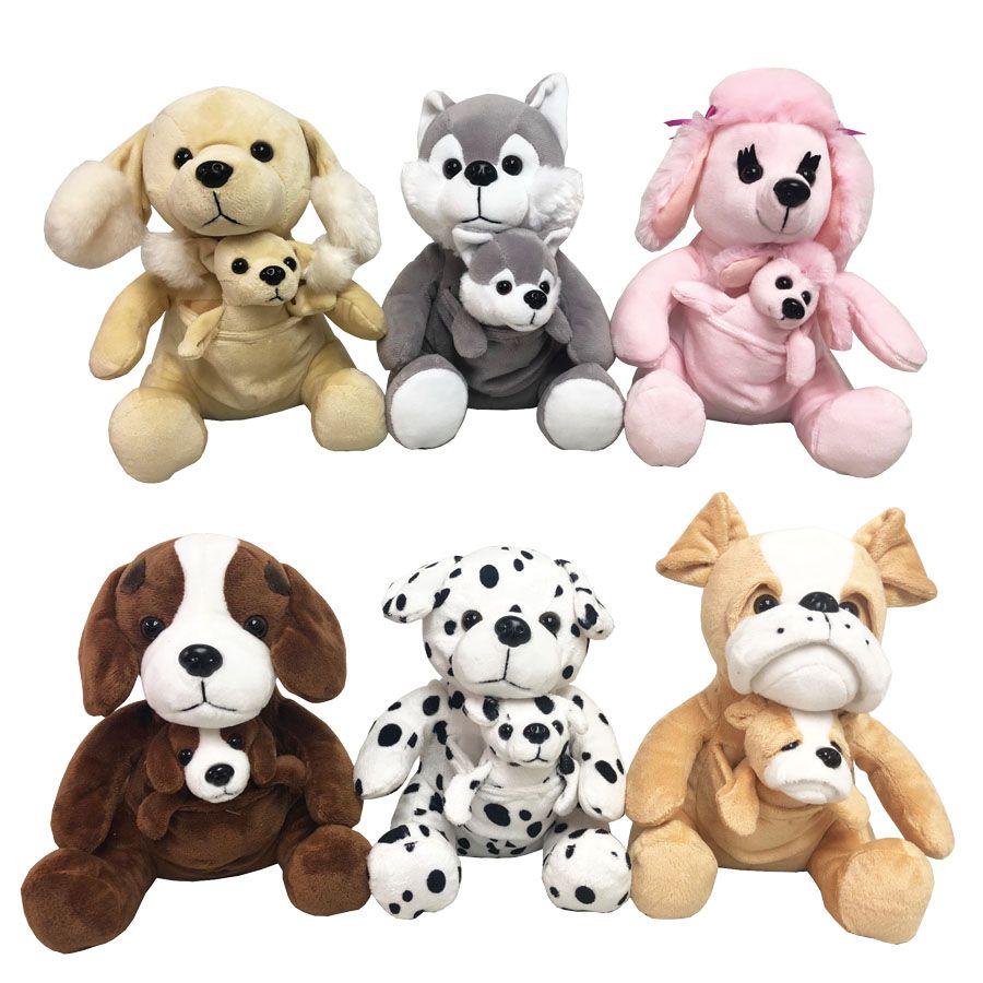 24 Wholesale Plush Dog W/ Baby - 6 Asst. Styles image