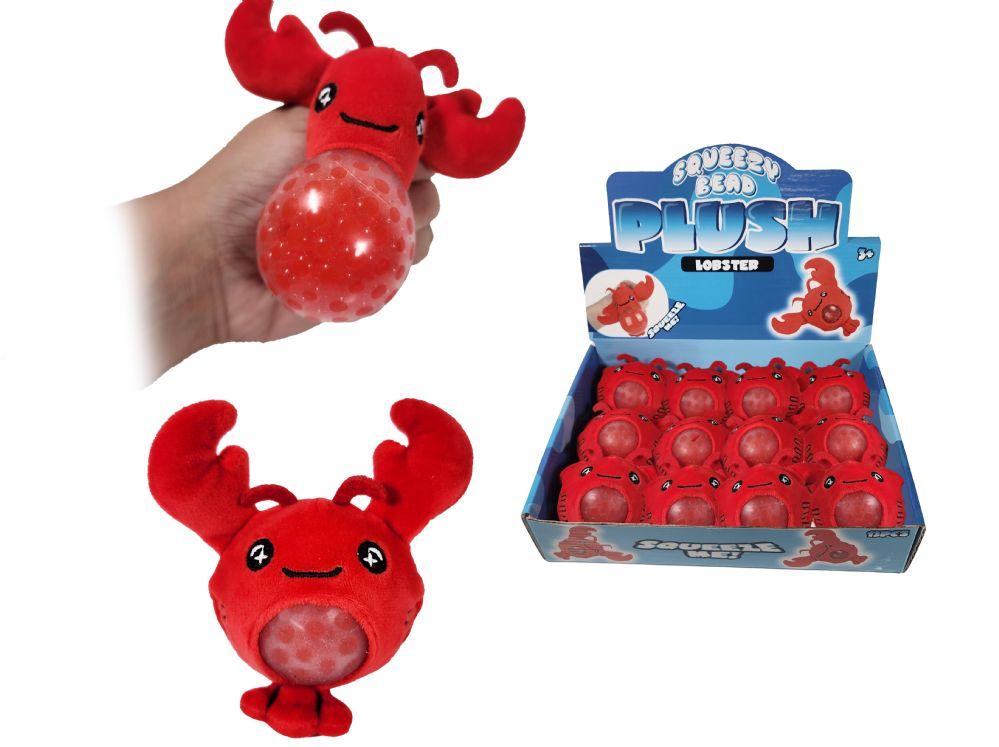 12 Wholesale 3 inch Plush Lobster Gel Bead Squishy image