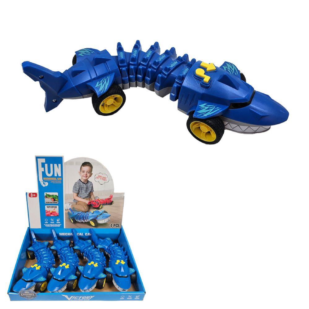 8 Wholesale 12.5 inch PusH-Start Winding Shark Vehicle W/light & Sound image