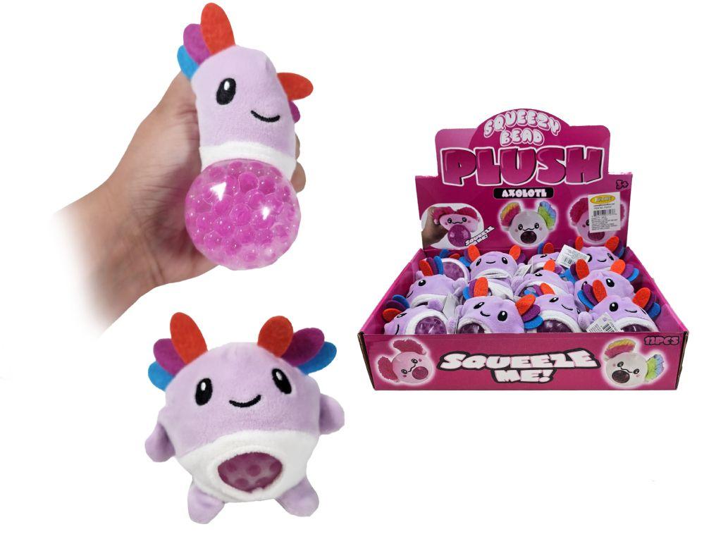 12 Wholesale 3 inch Plush Axolotl Gel Bead SquishY-Asst. Colors image