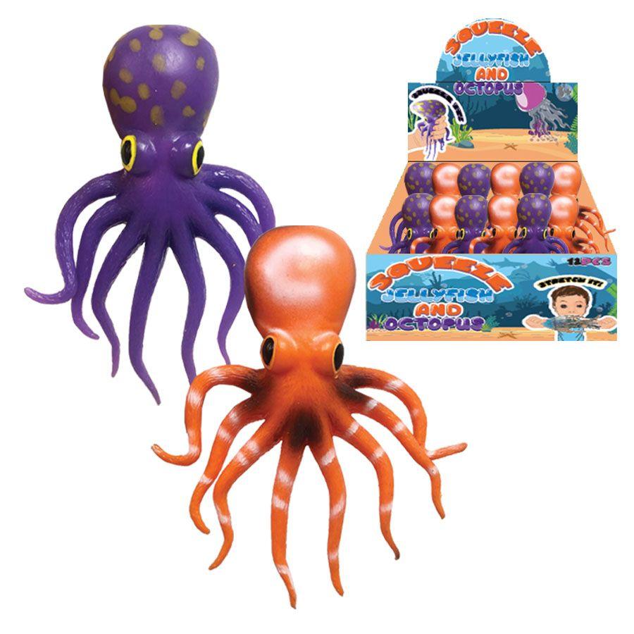 12 Wholesale 8 inch Squeeze Octopus image