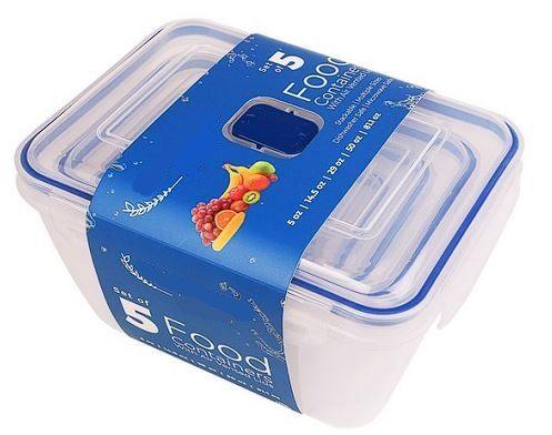 12 Wholesale Rectangle Food Container Set With Lid 5pk image