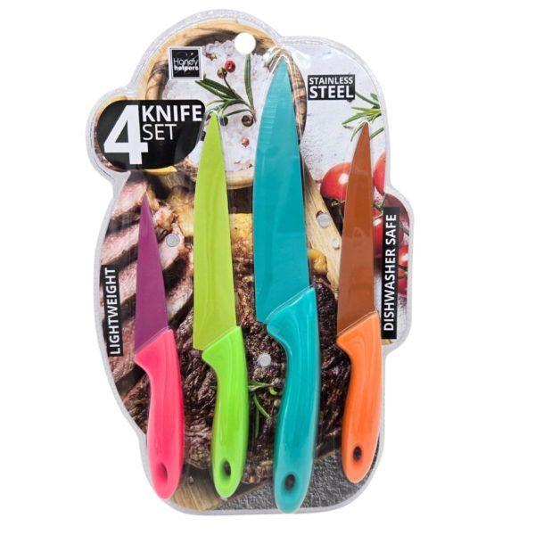 36 Wholesale 4 Piece Pastel Colorful Kitchen Knife Set image