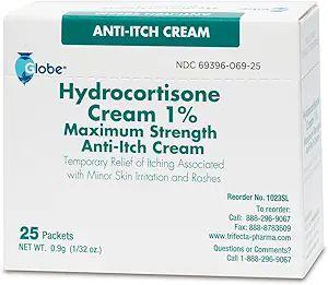 80 Wholesale Globe Hydrocortisone 1% Cream Unit Dose 25/box 0.9g image