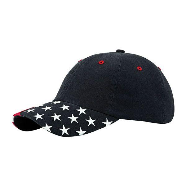 24 Wholesale 6 Panel Cotton Twill Washed USA Cap FLAG image