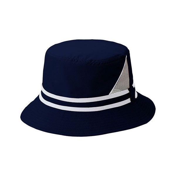 24 Wholesale T/C POPLIN BUCKET HAT NVY-WT image