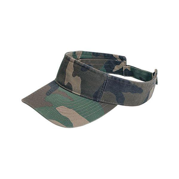 24 Wholesale Pro Style Washed Camouflage Visor CAMO image