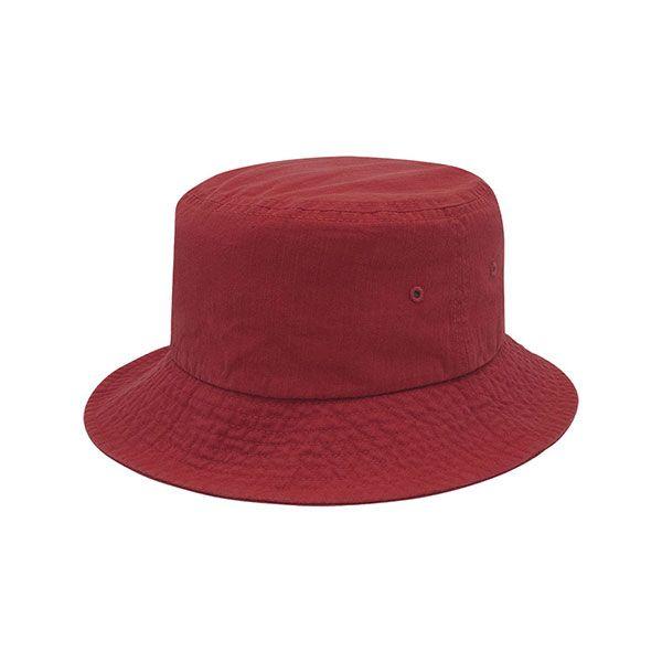 24 Wholesale Recycled Crosshatch Cotton Bucket Hat RED-L image