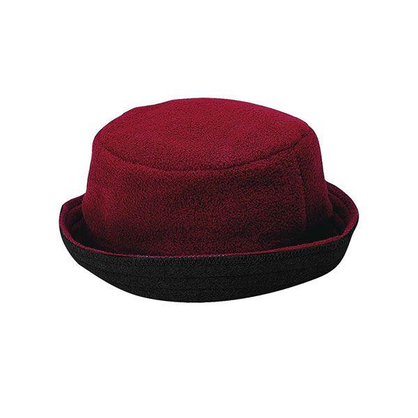 24 Wholesale Fleece Reversible Bucket Hat RED-BLK image