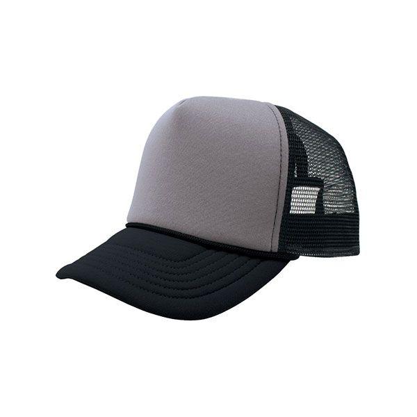 24 Wholesale Trucker Summer Mesh Cap GREY-BLK-BLK image