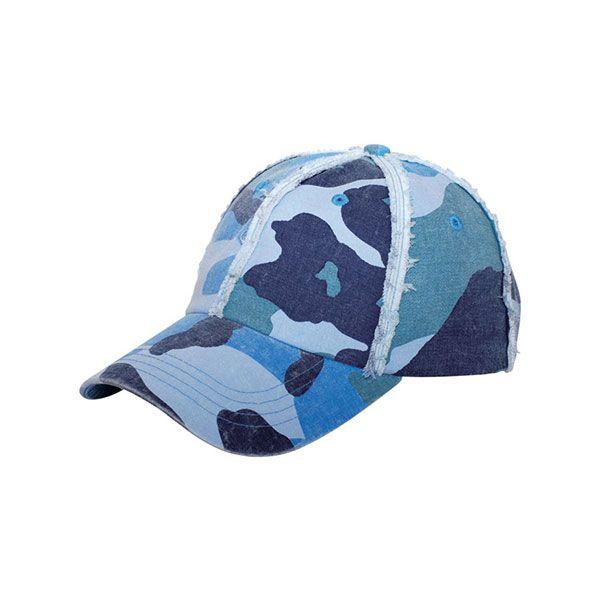 24 Wholesale Low Profile (Uns) Fashion Camo Cap BLUE.CAMO image