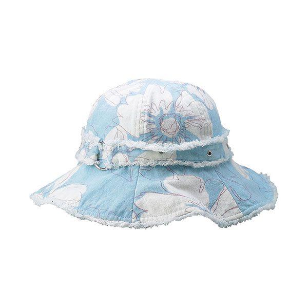 24 Wholesale Print Canvas Ladies' Hat L.BLUE image