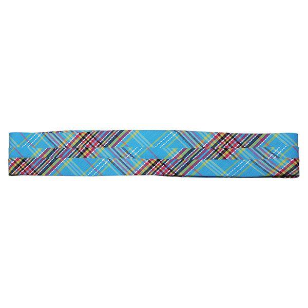 24 Wholesale Pleated Plaid Decorating Band L_BLUE image