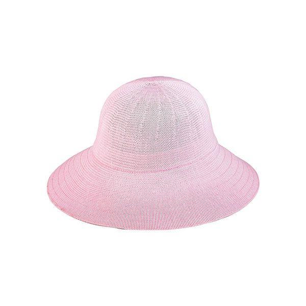 24 Wholesale Ladies' Knitted Wide Brim Hat PINK image