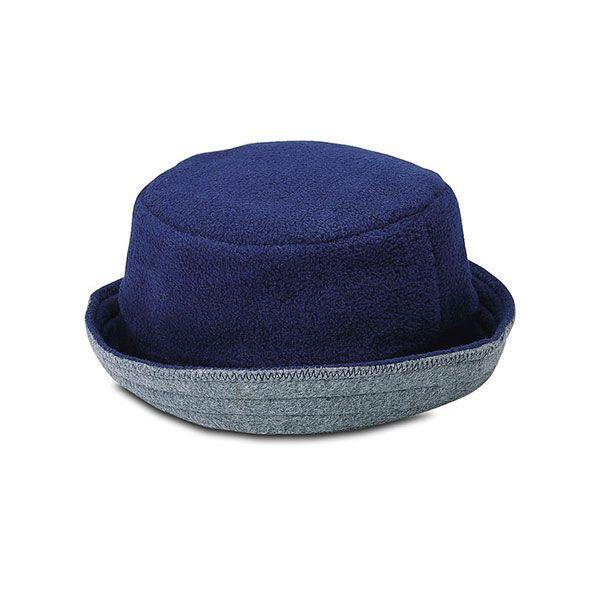 24 Wholesale Fleece Reversible Bucket Hat GREY-NVY image