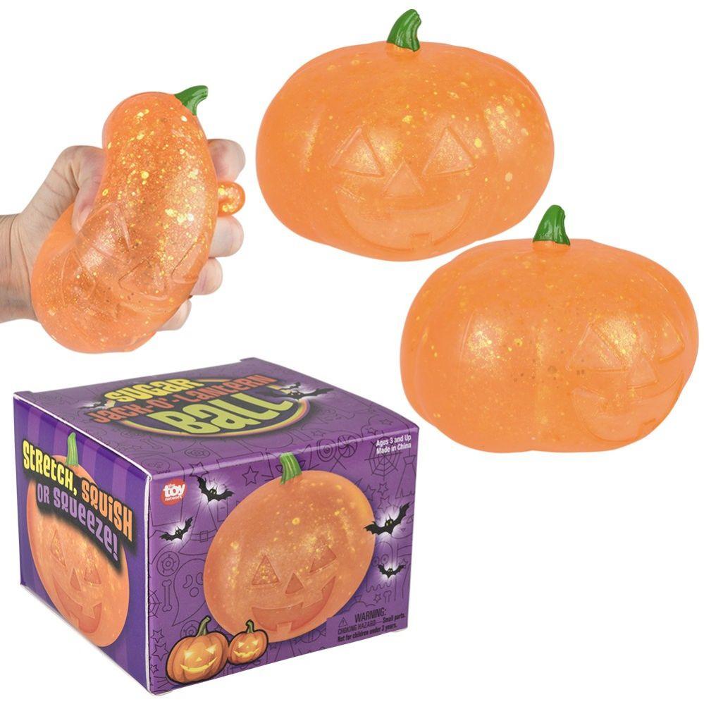 12 Wholesale 3.75 inch Jack O Lantern Squeezy Sugar Ball image