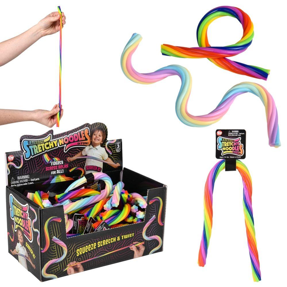 288 Wholesale 12 inch Rainbow Stretchy Noodle image