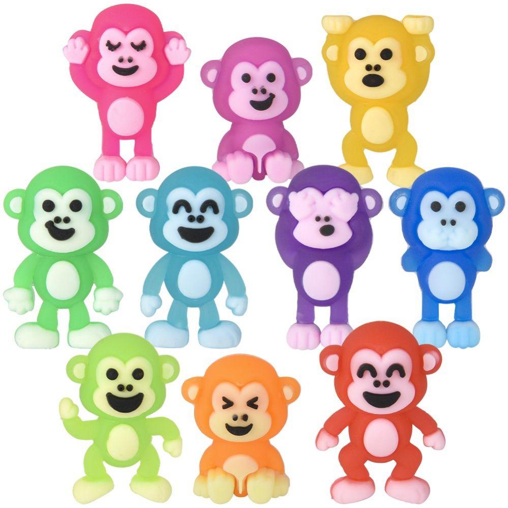 2000 Wholesale Mini Monkey Figurines Assorted Colors 1 inch image