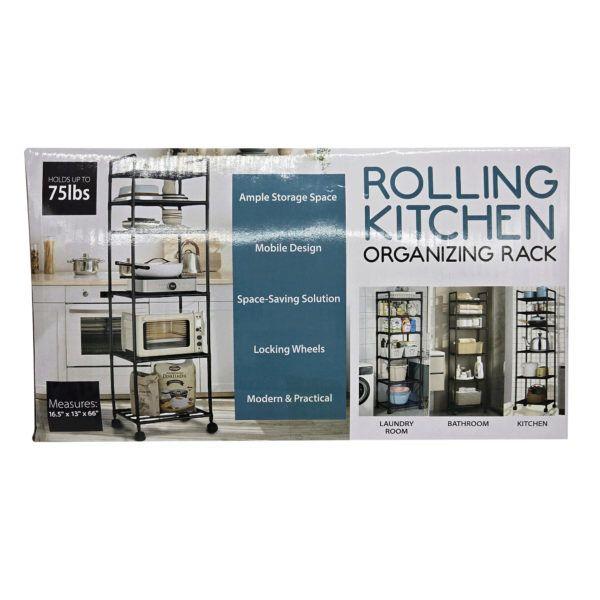 2 Wholesale 6-Tier Rolling Kitchen Organizing Rack In Assorted Colors image