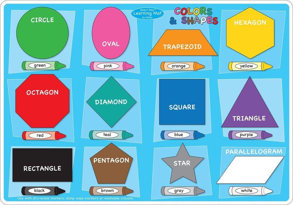 20 Wholesale 10 Smart Poly Learning Mats 12 inch x17 inch, DoublE-Sided, Colors & Shapes 95022 image