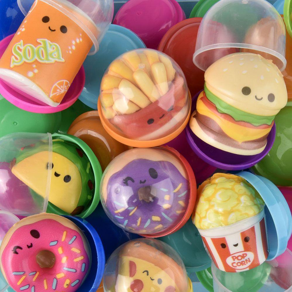 250 Wholesale Micro Squish Fun Foods 1.5 inch -2.25 inch In 2 inch Capsule 250ct image