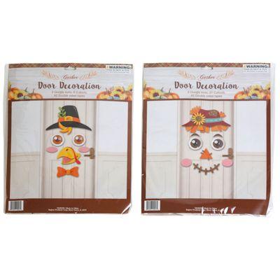 12 Wholesale Door Decor Kit Harvest Paper Cutouts 2 Asst Figures W/ Jumbo Plastic Googly Eyes Pb/ins image
