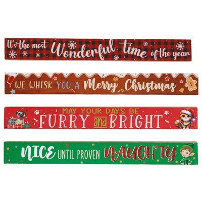 24 Wholesale Table Decor Christmas Horizontal 18in Mdf 4 Ast Styles/ Xmas/ Mdf Label image