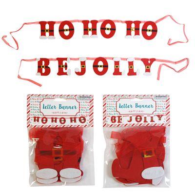 36 Wholesale Letter Banner Christmas 5.9ftfelt Jolly/hoho Santa Belt Pbh image