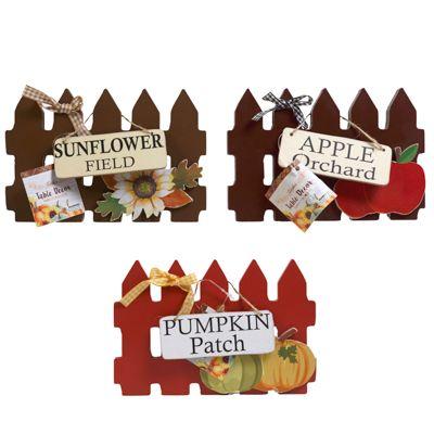 24 Wholesale Harvest Tabletop Fence Greeting 3 Ast Mdf 7 X4in / Mdf Comply Harvest Label image