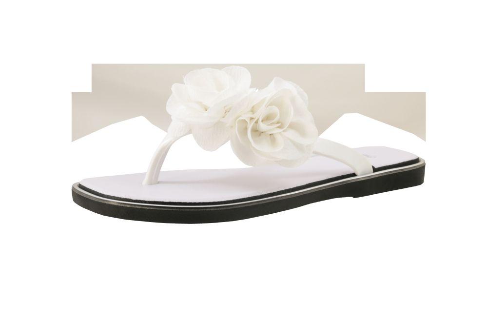 15 Wholesale Women's Two Flower Sandal White image