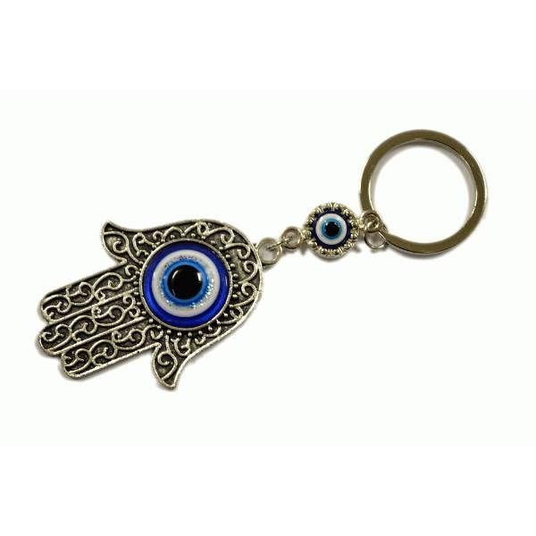 48 Wholesale Evil Eye Hand Keychain image