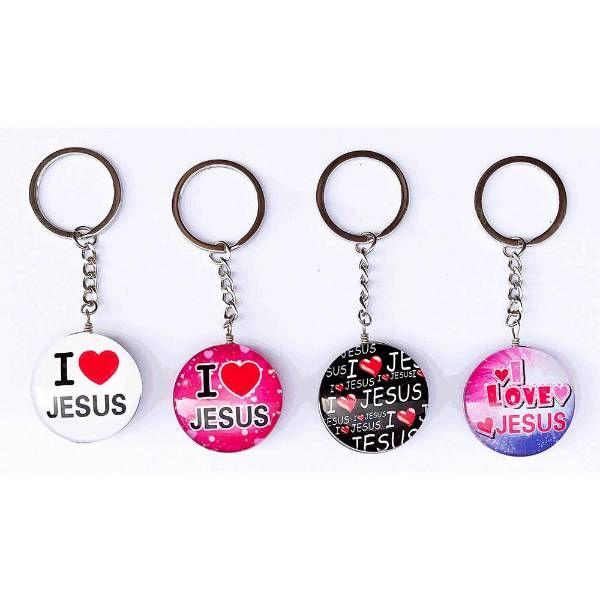 48 Wholesale I Love Jesus Acrylic Keychain image