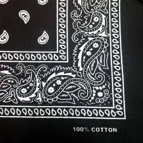 48 Wholesale Black Paisley Bandana image