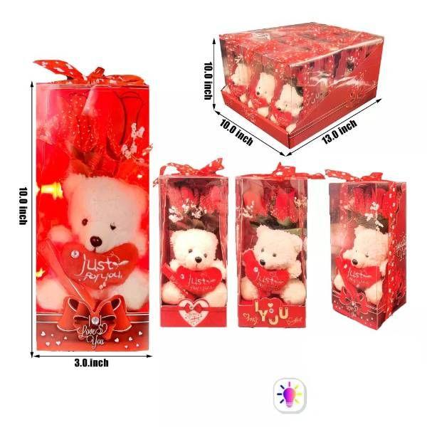 24 Wholesale Bear And Rose With Light Gift Set image