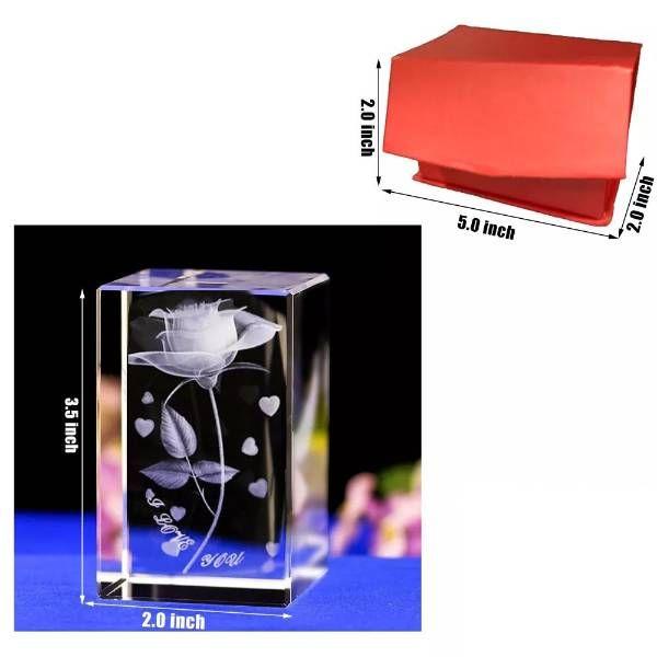 48 Wholesale 3.5 X 2 3d Crystal Rose image