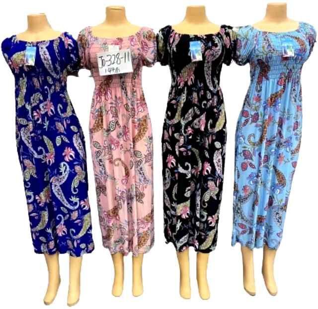 12 Wholesale Flower Design Long Sun Dress image