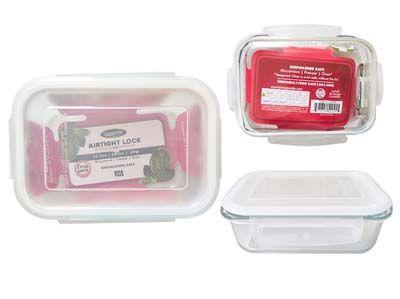 24 Wholesale Food Cont Glass Lock Rect 22.3oz/660ml image