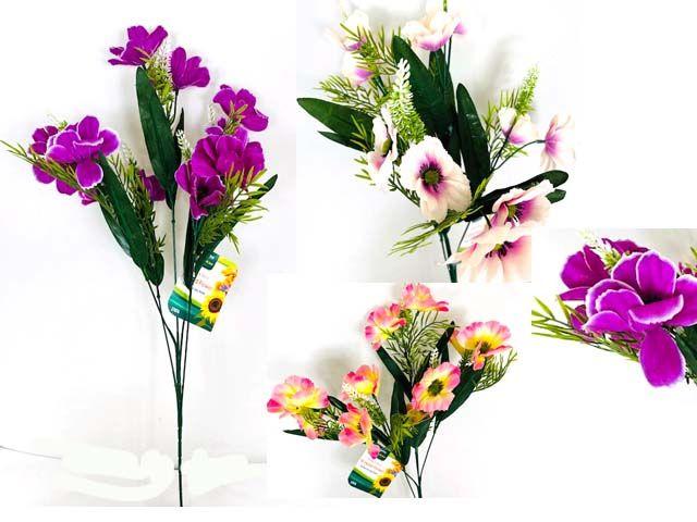 144 Wholesale 10 Head Flower 23.75inchh, 3inchdia Flower 4clr image
