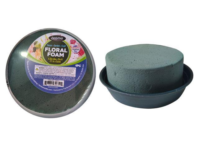 24 Wholesale Flower Foam Round W/ Base 4.5inchx2inchh image