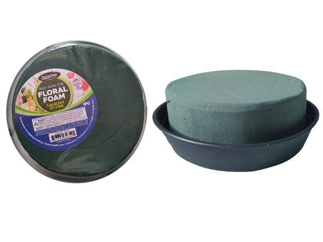 24 Wholesale Flower Foam Round W/ Base 5.4inchdia X 2inchh image