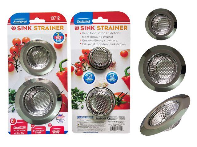 96 Wholesale Strainers 2pc Stainless Steel 2.75+3.5inch image