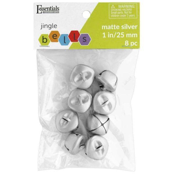 40 Wholesale Essentials By Leisure Silver 8 Count 25mm Jingle Bells image