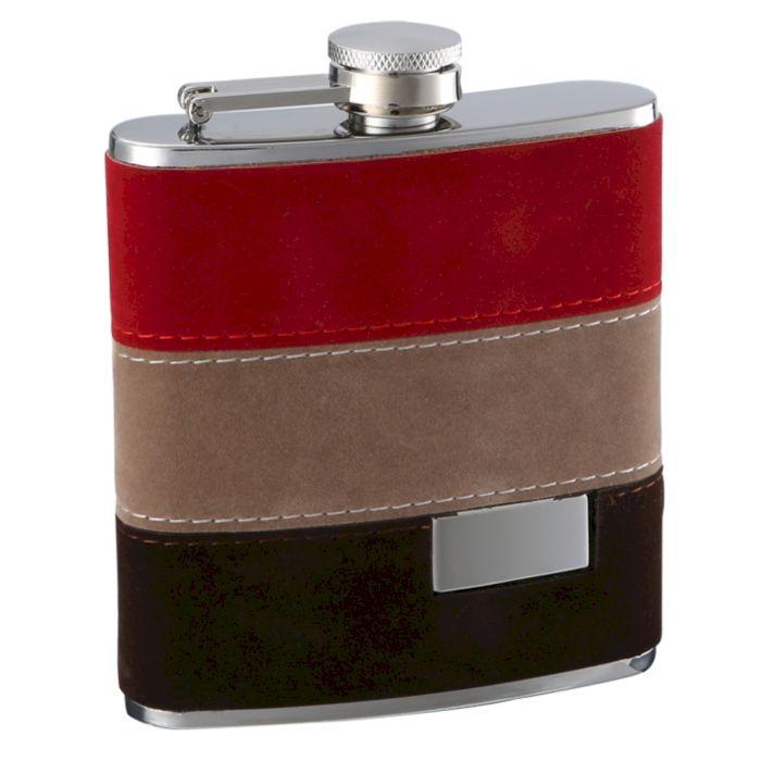 5 Wholesale 6oz Felt Wrapped Hip Flask With Personalization image