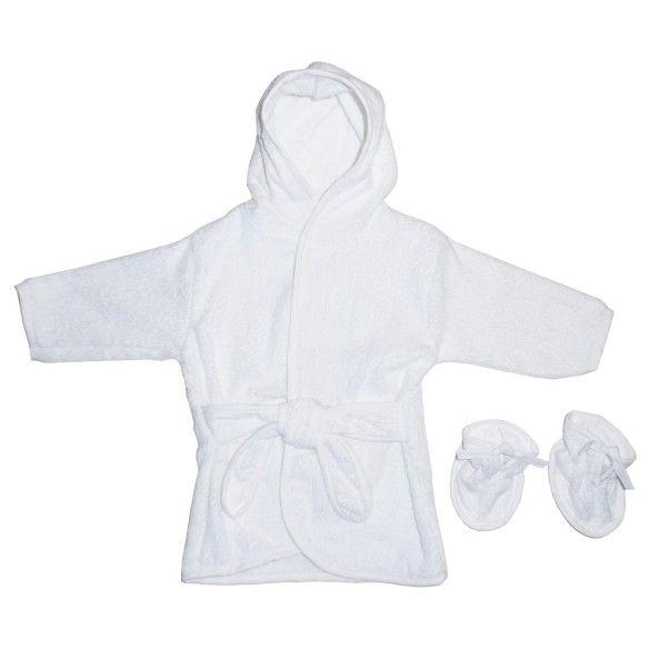 24 Wholesale White Terry Hooded Bath Robe image