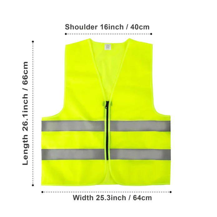 20 Wholesale Adult Zippered High Visibility Safety Vest With Reflective Strips image