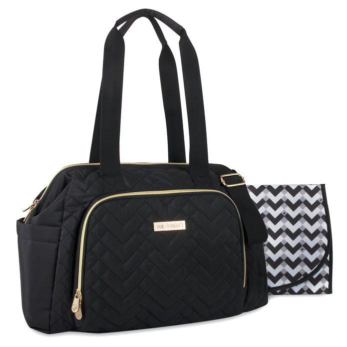 12 Wholesale Fisher Price Quilted Signature Black Diaper Bag Tote image