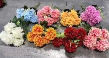 12 Wholesale Hydrangea Bouquet Color Assorted Mini 12pcs image