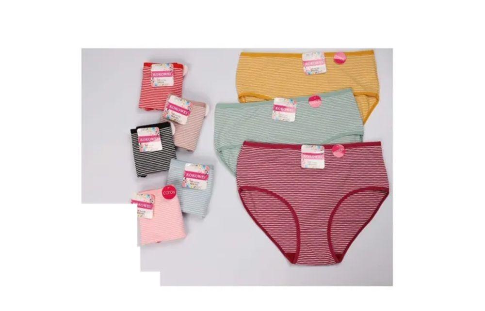 12 Wholesale Ladies Striped Jacquard Underwear image