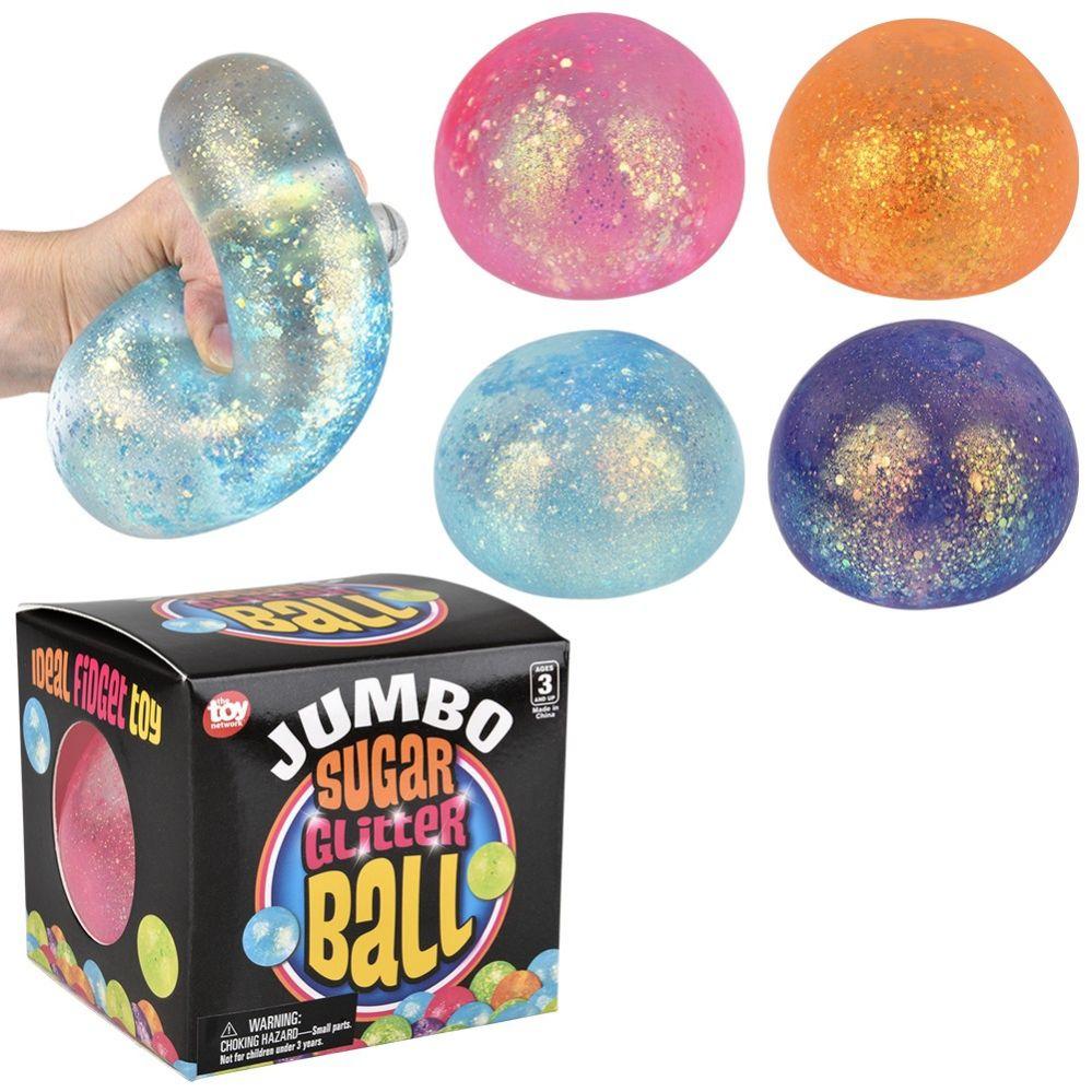 12 Wholesale Jumbo Squeezy Sugar Ball 4inch image