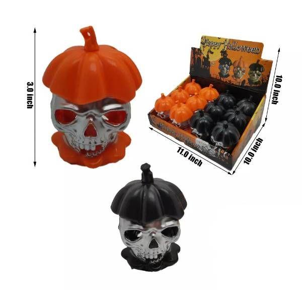48 Wholesale Pumpkin And Skeleton Decoration 3in Tall image